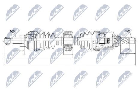 ПІВВІСЬ | DACIA LOGAN 11-, SANDERO 1.6 -12, /ПРАВ,MTM/ NTY NPWRE056 (фото 1)