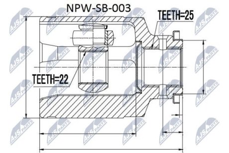 Внутренний шрус subaru forester s10 atm 2.0 9602 impreza g10 atm 2.0 9200, 28092-AA020 NTY NPWSB003