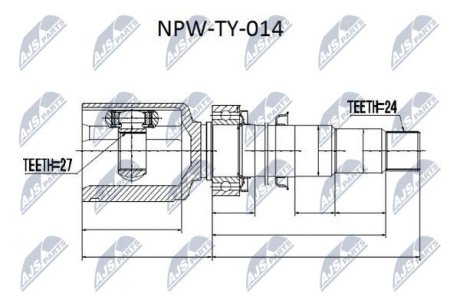 Внутренний шрус Toyota camry 3.5 06 highlander 07,430300w040 NTY NPWTY014