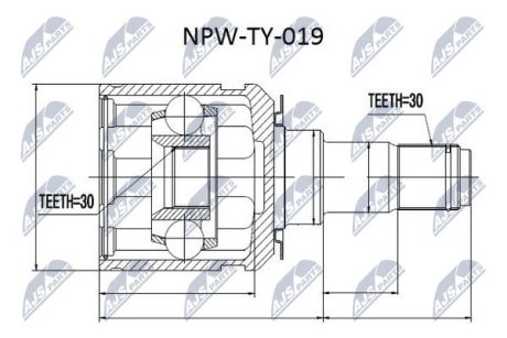 ШРКШ внутр. Toyota LC120 FR R/L IN 02- NTY NPWTY019