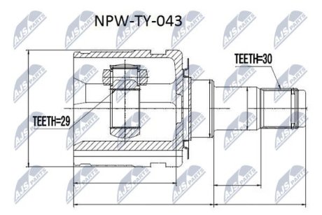 Внутренний шрус Toyota hilux ggn25 3.0d4d 0511>,430400k010 NTY NPWTY043 (фото 1)