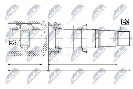 Приводной вал (полуось) toyota avensis t27 2.0d4d 09,4341005480 NTY NPWTY064