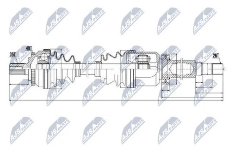 ПІВВІСЬ | VOLVO S80 2.0/2.4/2.4 D/2.5 00-10 /ATM,ПРАВ/ NTY NPWVV011