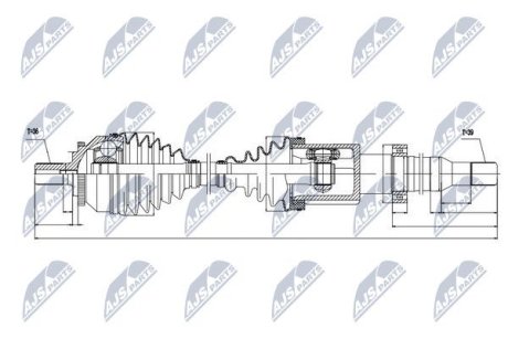 ПІВВІСЬ | VOLVO S80 2.8T6,2.9T,3.0,3.0T6 2000-2006 /ATM,ПРАВ/ NTY NPWVV019