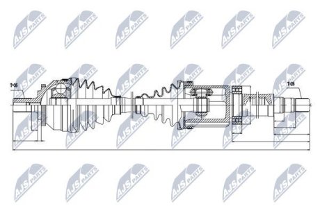 ПІВВІСЬ | VOLVO S80 2.0T,2.4T,2.5T 99-06 /ПРАВ,ATM/ NTY NPWVV029