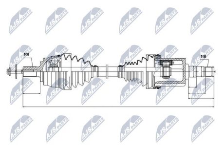 ПІВВІСЬ | VOLVO V40 1.6T/1.6D T3/T4/D2 12-17 /ЛІВ,ATM/ NTY NPWVV030