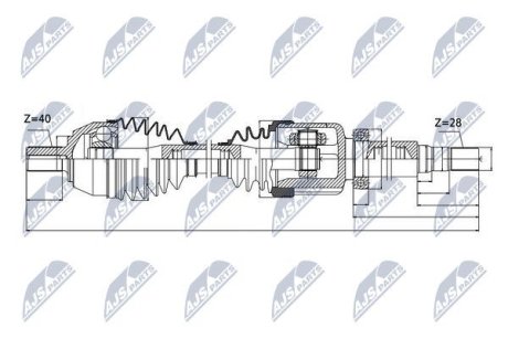 ПІВВІСЬ | VOLVO ENG.1.6T S60II/V60 T3/T4 10-, S80II/V70III T4 10- /ПРАВ,ATM/ NTY NPWVV044