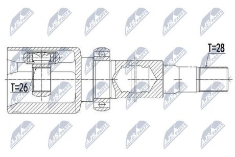 ШАРНІР РІВНИХ КУТОВИХ ШВИДКОСТЕЙ | VOLVO 2.0T,2.0T5 S60II/V60 10-15, S80 10-, V70III 2.0T 10- /ПРАВ,ATM/ NTY NPWVV071