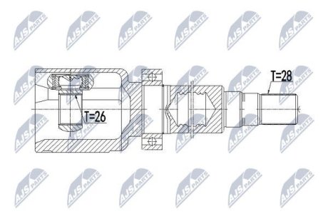 ШАРНІР РІВНИХ КУТОВИХ ШВИДКОСТЕЙ | VOLVO S60II/V60 D3/D4/D5 10-16, S80II 2.0D D3/D4 10-12, 2.4D/D5 07-, 2.5T,3.2V6 06-, V70 III 2.0D,2.4D D3/D5, 2.5T,3.2V6 07-16 /ПРАВ,ATM/ NTY NPWVV078