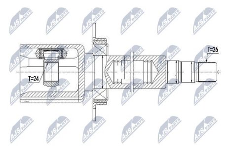 ШАРНІР РІВНИХ КУТОВИХ ШВИДКОСТЕЙ | VOLVO S60II/V60 1.5/1.6 T3/T4 15- /ПРАВ,ATM/ NTY NPWVV091