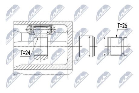 ШАРНІР РІВНИХ КУТОВИХ ШВИДКОСТЕЙ | VOLVO V40 1.6T/1.6D T3/T4/D2 12-17 /ЛІВ,ATM/ NTY NPWVV093