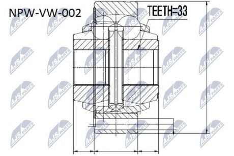 Внутренний шрус vw golf31.8 1.9d,191407331 NTY NPWVW002