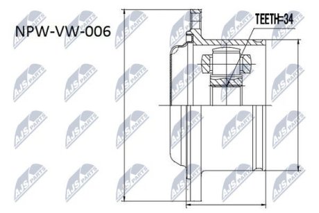 Внутренний шрус vw passat 96 audi a4 95, NTY NPWVW006