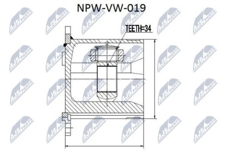 ШАРНІР РІВНИХ КУТОВИХ ШВИДКОСТЕЙ | VW SHARAN 00-03, FORD GALAXY 00-03, SEAT ALHAMBRA 00-03 NTY NPWVW019