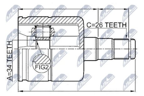 Внутренний шрус vw passat b6 05 tiguan 07,3c0498103a NTY NPWVW025