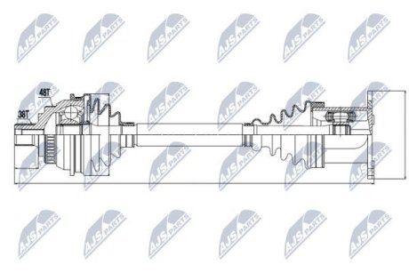 ПІВВІСЬ | VW SHARAN 1.8T, 1.9TDI, 2.0, 2.8VR6 00-, SEAT ALHAMBRA 1.8T, 1.9TDI, 2.0, 2.8VR6 00, FORD GALAXY 1.9TDI, 2.8VR6 03- /OPCJA 2/ NTY NPWVW037