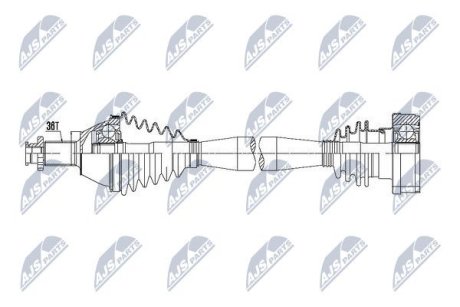 ПІВВІСЬ | VW POLO 1.2,1.4 09-, SEAT IBIZA 1.2,1.4 08-, TOLEDO 1.2 12-, SKODA RAPID 1.2 12- /ПРАВ/ NTY NPWVW056