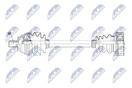 ПІВВІСЬ | VW GOLF V/VI/VII, PASSAT 05-11, TOURAN 03-10, CADDY III 04-15, AUDI A3 03-12, SKODA OCTAVI II/III 04-, SUPERB 08-, YETI 09-, SEAT LEON 99-, ALTEA 04-, TOLEDO III 04-09 /ЛІВ,MTM/ NTY NPWVW057