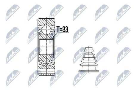 ШАРНІР РІВНИХ КУТОВИХ ШВИДКОСТЕЙ | VW GOLF IV/V/VI, JETTA III, PASSAT 05-, POLO 09-, TIGUAN 07-, TOURAN 10-, CADDY II/III, SKODA OCTAVIA I/II, FABIA II, SUPERB II, ROOMSTER, YETI, AUDI A1, A3 03-, TT 06-, SEAT ALTEA NTY NPWVW074