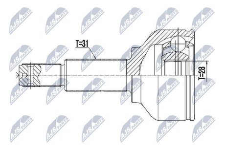 ШАРНІР РІВНИХ КУТОВИХ ШВИДКОСТЕЙ | FORD TRANSIT 2.2TDCI 12-, TRANSIT CUSTOM 2.2TDCI 13- /MODEL 310/ NTY NPZFR052