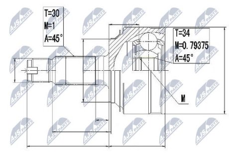 ШРКШ зовн. 30x34x88 Honda Accord 2,0 08- NTY NPZHD061