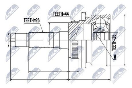 ШАРНІР РІВНИХ КУТОВИХ ШВИДКОСТЕЙ | FORD RANGER EQ/ES/ET 02-,FORD EVEREST 02-,BT-50 06- NTY NPZMZ041