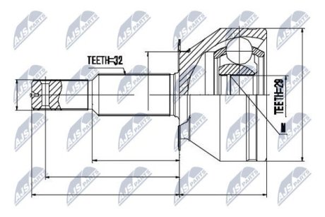 Наружный шрус nissan pathfinder 2.5dci r51 05,c9211eb31b NTY NPZNS063