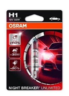 Лампа H1 55W 12V P14.5S Night Breaker Unlimited OSRAM 64150NBU-01B