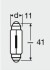 ЛАМПА 24V 5W SV8.5-8 FS STANDARD (41 мм) OSRAM 6424 (фото 2)