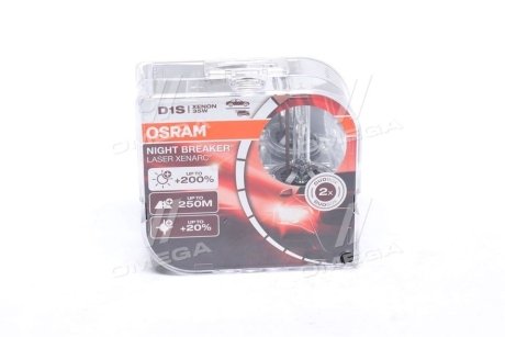 Лампа ксенонова D1S XENARC NIGHT BREAKER LASER 85В, 35Вт, PK32d-2 (+200) компл. OSRAM 66140XNN-HCB