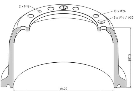 Гальмівний барабан PE AUTOMOTIVE 10608300A