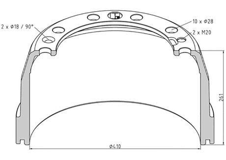 Гальмівний барабан PE AUTOMOTIVE 14613100A