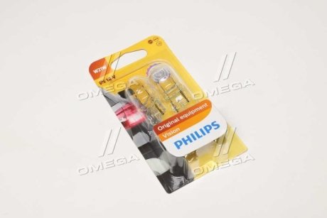 Лампочка W21W 12V/21W (CALOSZKLANA) W3X16D BLISTER 2SZT PHILIPS 12065B2