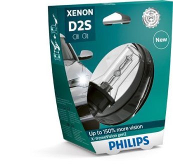 Лампа ксенон D2S 85V/35W +150% 4800K X-TREMEVISION GEN2 PHILIPS 85122XV2S1 (фото 1)