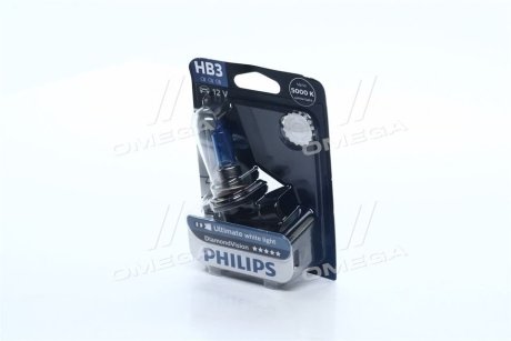 Лампа накаливания HB3 12V 60W P20d Diamond Vision 5000K (blister 1шт) PHILIPS 9005DVB1