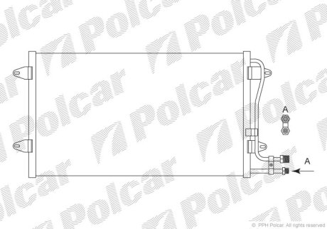 Радіатор кондиціонераVW LT 28-46 II (2DC, 2DF) 96-06,LT 28-46 II (2DA, 2DD, 2DH) 96-06 Polcar 9571K8C1S