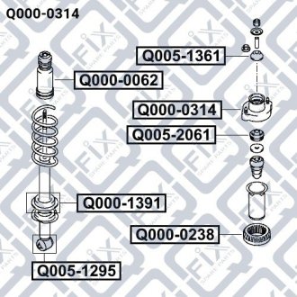 Опора заднього амортизатора Q-fix Q000-0314