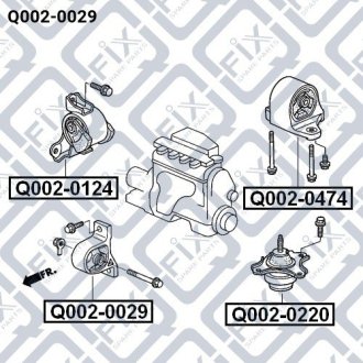 Подушка двигуна передня акпп Q-fix Q0020029