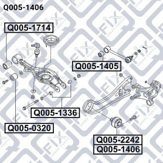 Сайлентблок заднього поздовжнього важеля (правий) Q-fix Q005-1406