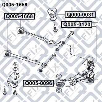 Сайлентблок заднього поперечного важеля Q-fix Q005-1668