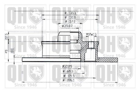 Гальмiвнi диски VW Golf/Passat 83-02 QUINTON HAZELL BDC3712