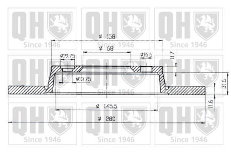 Гальмiвнi диски VW T4 91-03 QUINTON HAZELL BDC4733