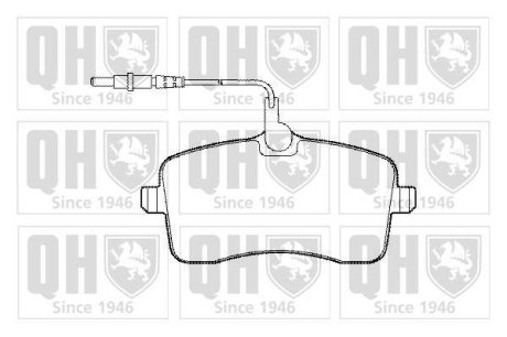 Колодки тормозные (передние) Peugeot 407/SW 04- (+датчики) QUINTON HAZELL BP1437