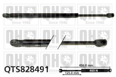 Амортизатор багажника L 450mm, 460N QUINTON HAZELL QTS828491