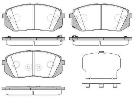 Колодки гальмівні (передні) Hyundai Sonata VI/VII 09-/Tucson 15-/ Kona 17- /Kia Pro Ceed 18-/ Sportage 15- (Mando) REMSA 130252 (фото 1)