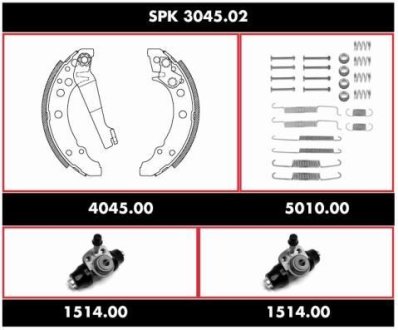 Комплект тормозов, барабанный тормозной механизм ROADHOUSE SPK304502