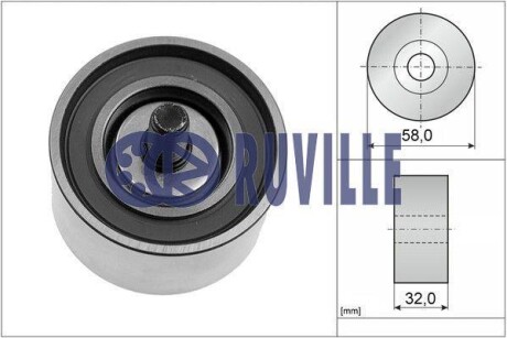 Ролик ГРМ паразитний HYUNDAI Accent 00-03,Getz 05-10,i-30 07-12,Matrix 01-05,Santa Fe 00-09,Trajet 00 RUVILLE 58409