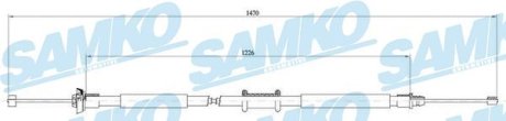 Трос ручного гальма.r. PUNTO /L,P/ 1455/1230 SAMKO C0197B