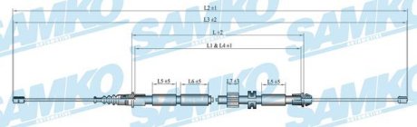 Трос ручного гальма.r. MONDEO III 1720/1515 SAMKO C0263B