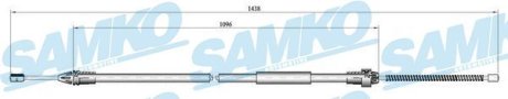 Трос ручного гальма.r. CLIO II /P/ 1410/1085 bкbny SAMKO C0684B